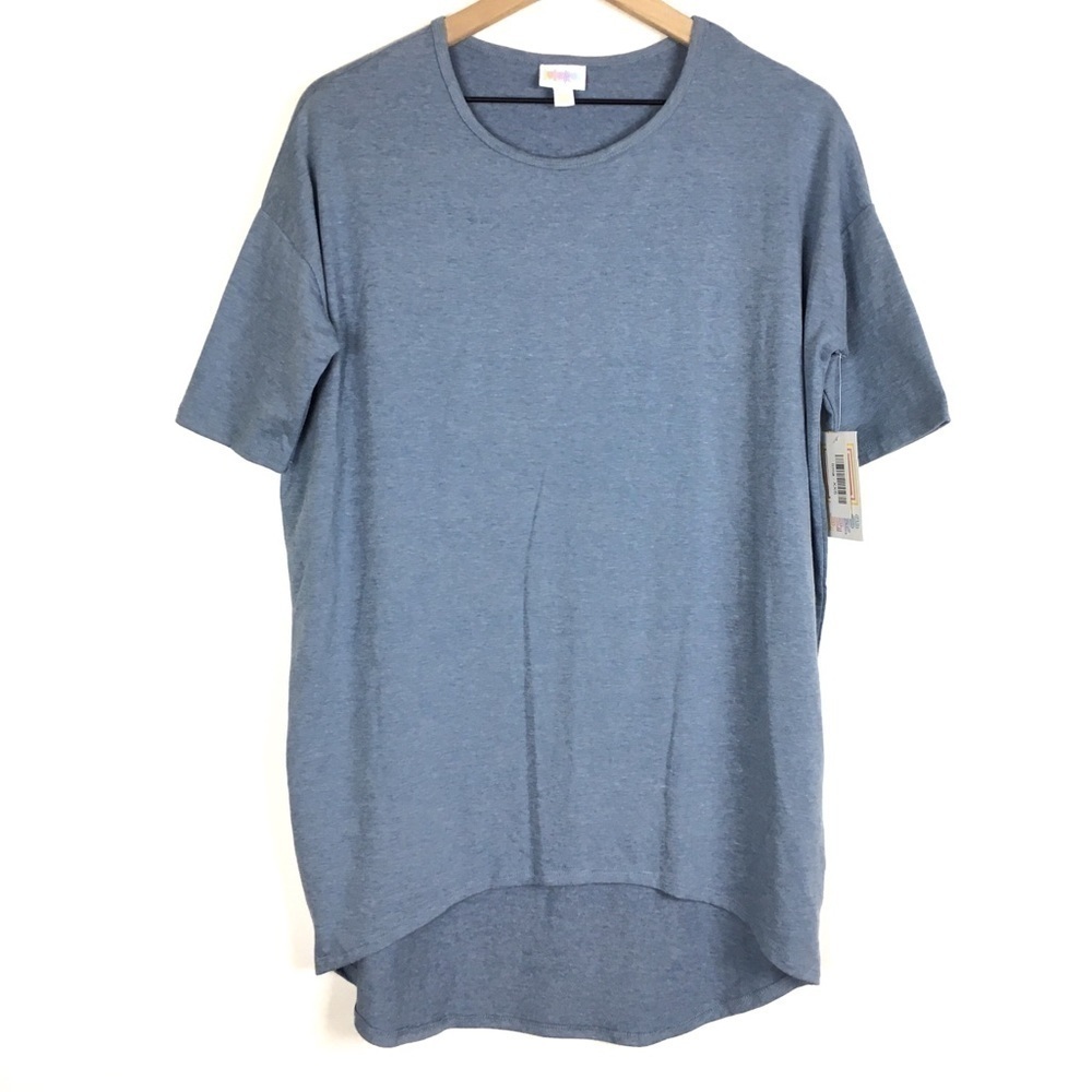 LULAROE Irma Tunic Top Hi Lo Oversized Solid Heathered Lagenlook Size XXS NWT